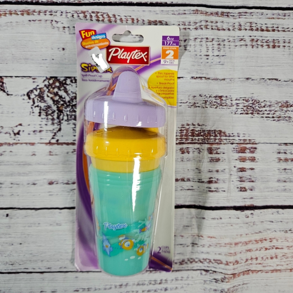 Vintage 2005 Playtex Sipster Spill Proof Sippy Cups Set of 2 New Sealed Tapered
